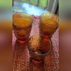 Amber glass 5 peice drinkware set